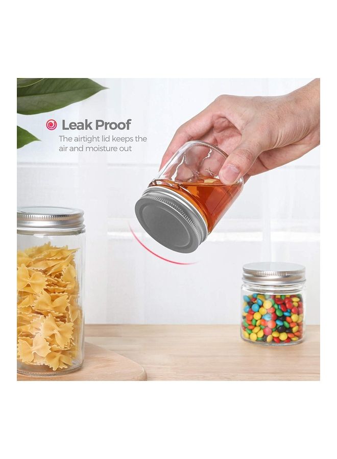 FUFU 12-Piece Mason Jar With Lid Set Clear 200ml  - Image 2