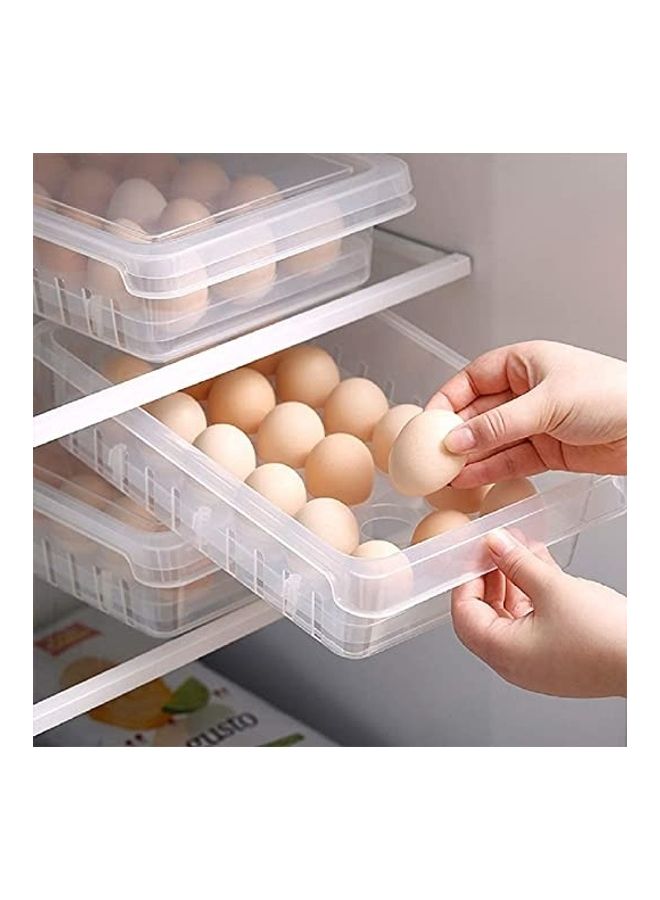 بي جي إم حامل بيض من 18 فتحة مع غطاء للثلاجة شفاف 34x22.5x8سم - Image 2