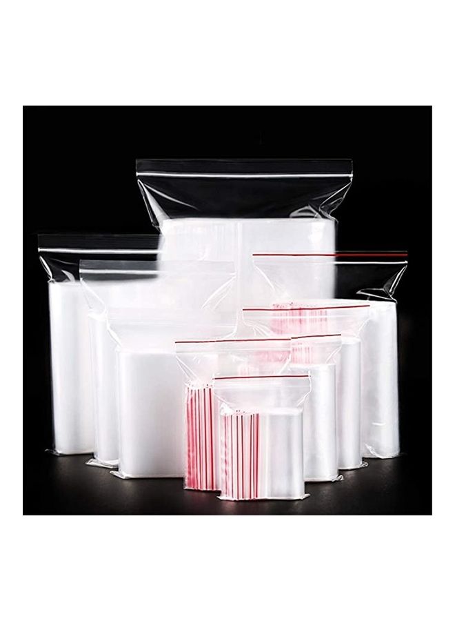 BGM 100-Piece Reusable Zip Lock Packaging Bags Clear 15x20cm  - Image 1