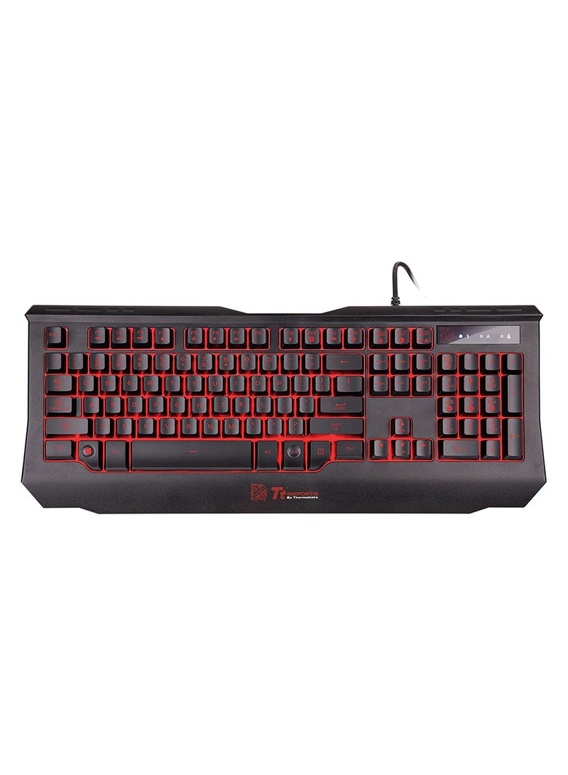 Thermaltake - eSPORTS Knucker 4-in-1 Gaming Kit - 3 Color Membrane Keyboard, 2400 DPI Avago 5050 Optical Gaming Mouse, Headset & Mouse Pad Combo Kit Black - Image 1