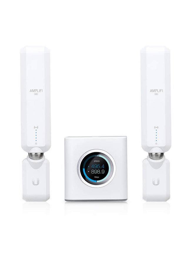 UBIQUITI - Home Mesh Wireless Internet Coverage HD WiFi Router With 2 Mesh Points, 4 Gigabit Ethernet, 1 WAN Port, Ethernet Cable,  Router And WiFi Extenders White - Image 1