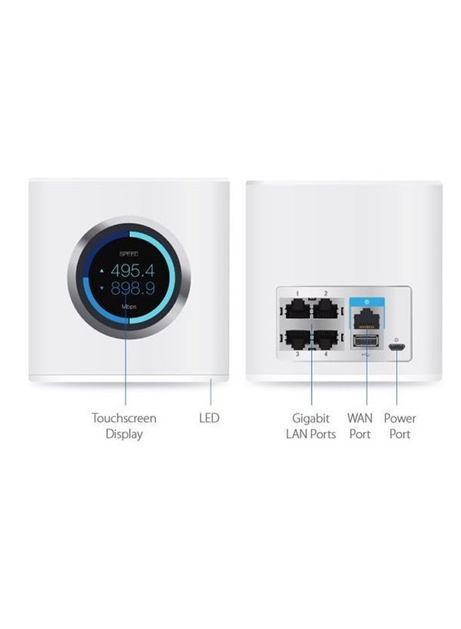UBIQUITI - Home Mesh Wireless Internet Coverage HD WiFi Router With 2 Mesh Points, 4 Gigabit Ethernet, 1 WAN Port, Ethernet Cable,  Router And WiFi Extenders White - Image 1