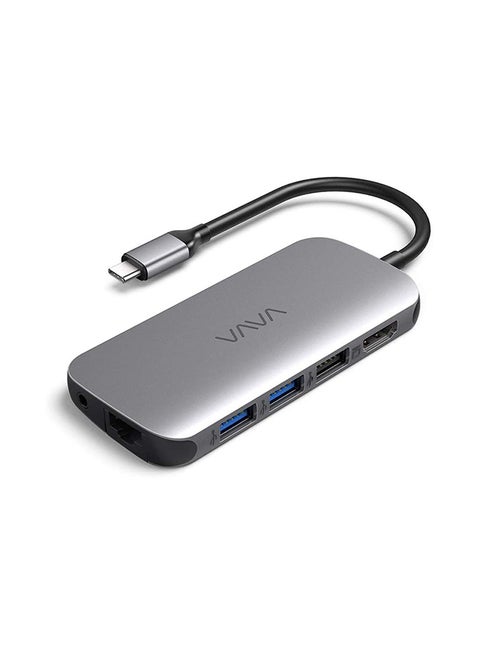 9 in 1 USB C Hub Adapter PD Power Delivery, 4K UHD  USB C to HDMI, USB 3.0 Ports, 1Gbps Ethernet Port, SD/TF Cards Reader for - Compatible with Type C Notebooks Silver