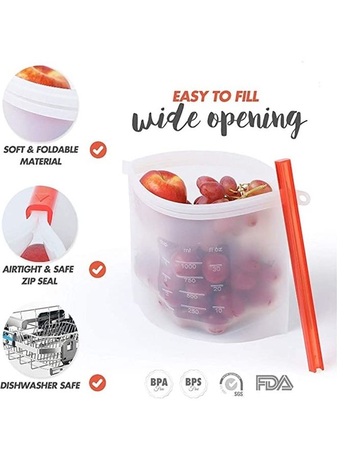 BGM 4-Piece Reusable Silicone Food Bags Multicolour - Image 2