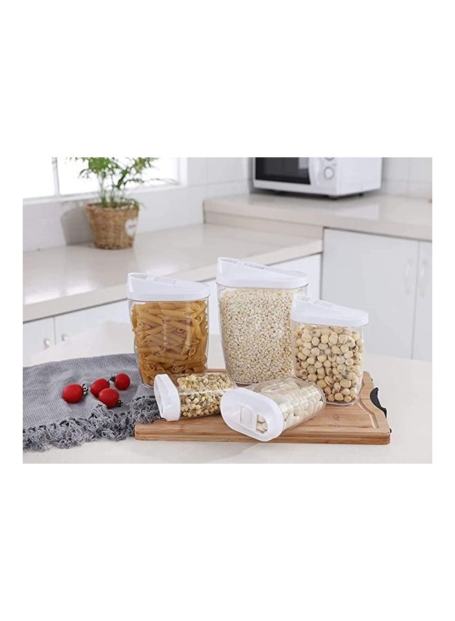 بي جي إم طقم حاويات تخزين حبوب الإفطار محكمة الإغلاق مكون من 5 قطع شفاف/رمادي 1440ملليلتر - Image 3