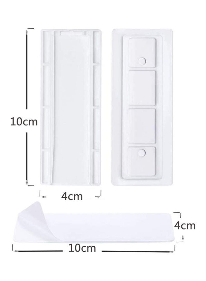 3-Piece Self Adhesive Wall Mount Power Strip Fixator Set White 10x4cm  - Image 2