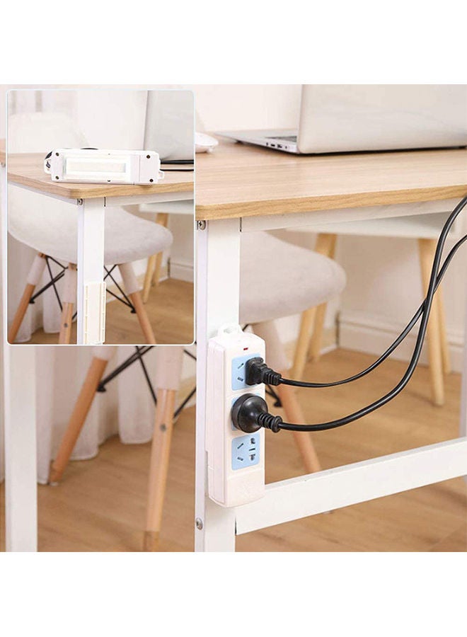 3-Piece Self Adhesive Wall Mount Power Strip Fixator Set White 10x4cm  - Image 4