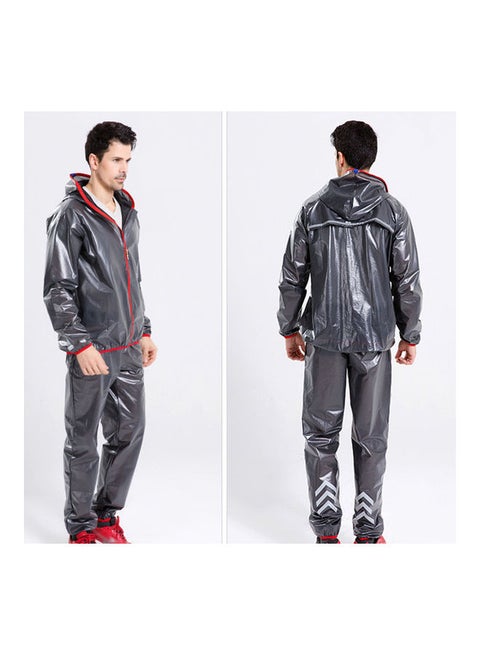 Cycling Hooded  Raincoat With Pant Set M