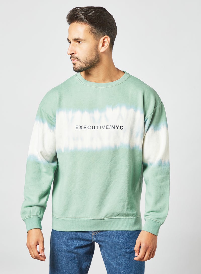 STATE 8 Tie-Dye Print Sweatshirt Green - Image 1