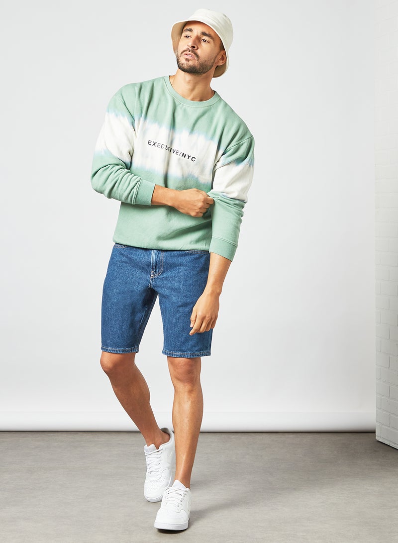 STATE 8 Tie-Dye Print Sweatshirt Green - Image 2