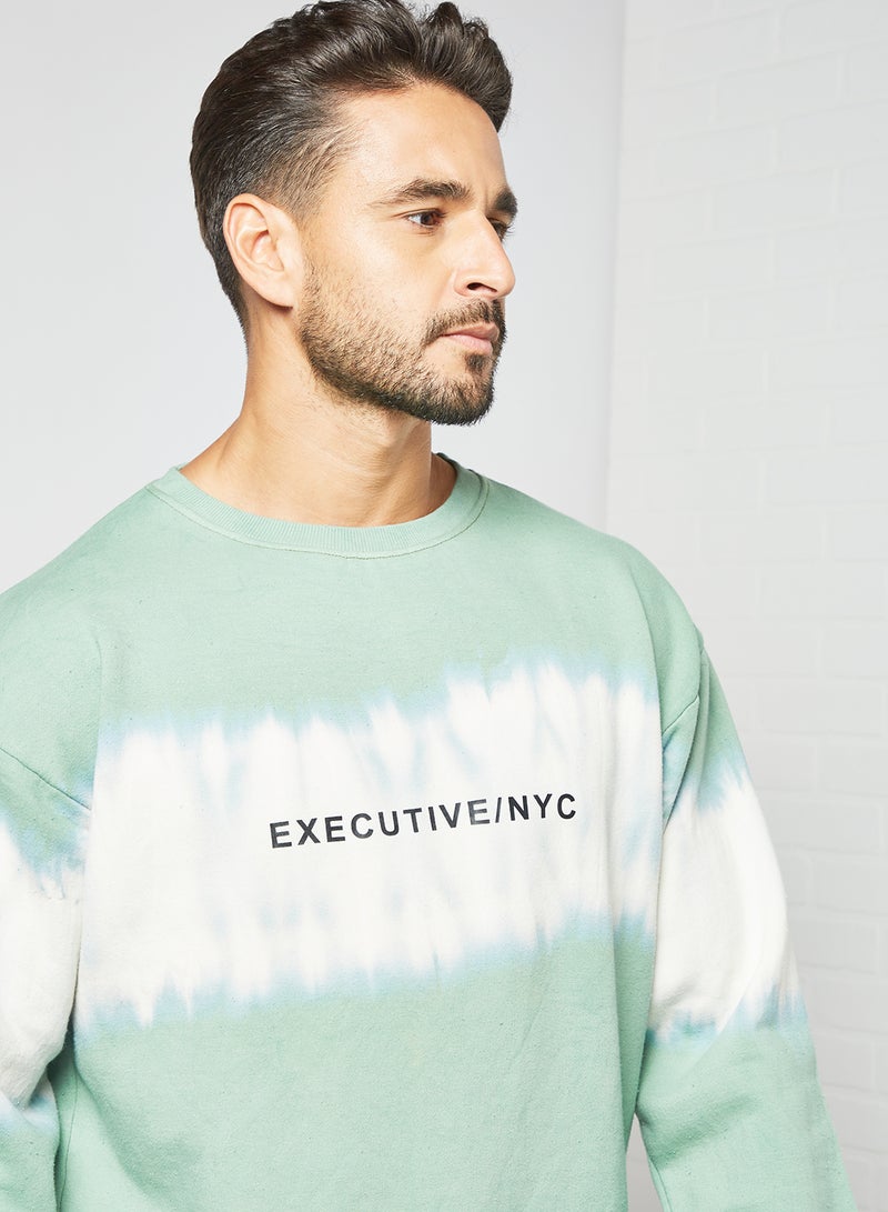 STATE 8 Tie-Dye Print Sweatshirt Green - Image 3