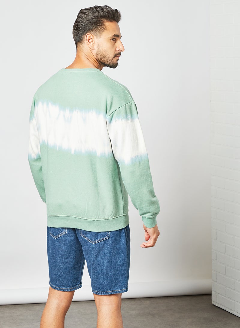 STATE 8 Tie-Dye Print Sweatshirt Green - Image 4