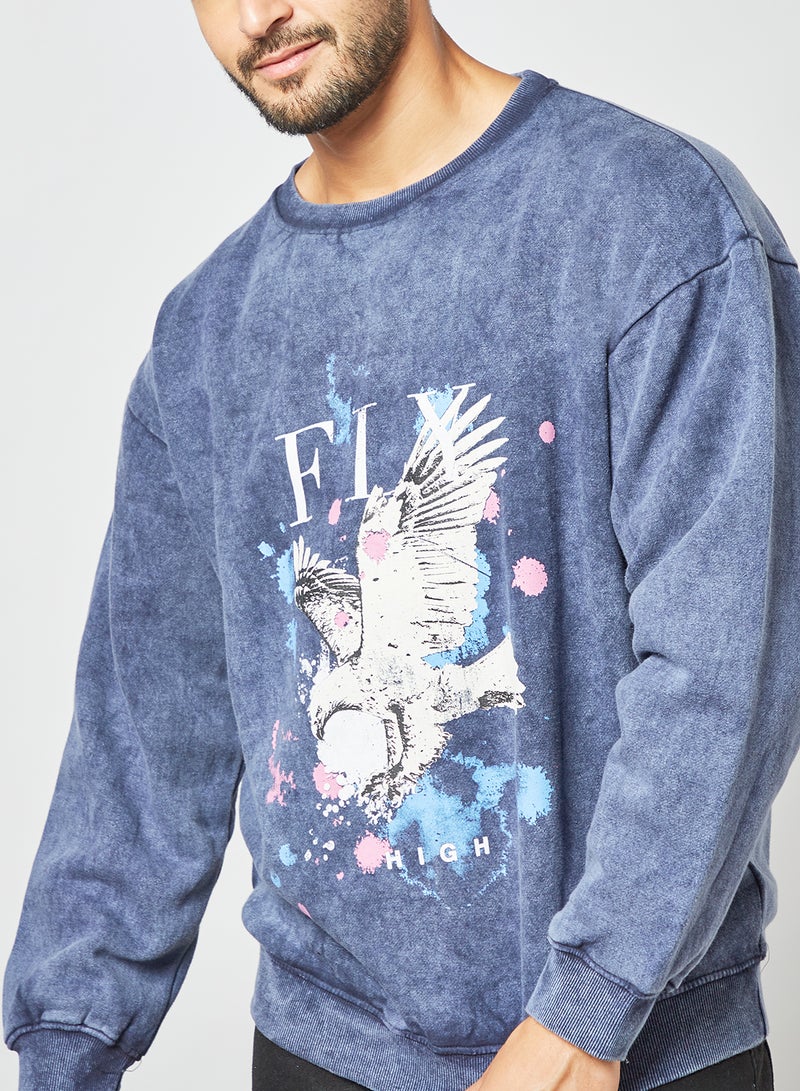 STATE 8 Tie-Dye Print Sweatshirt Navy  - Image 3
