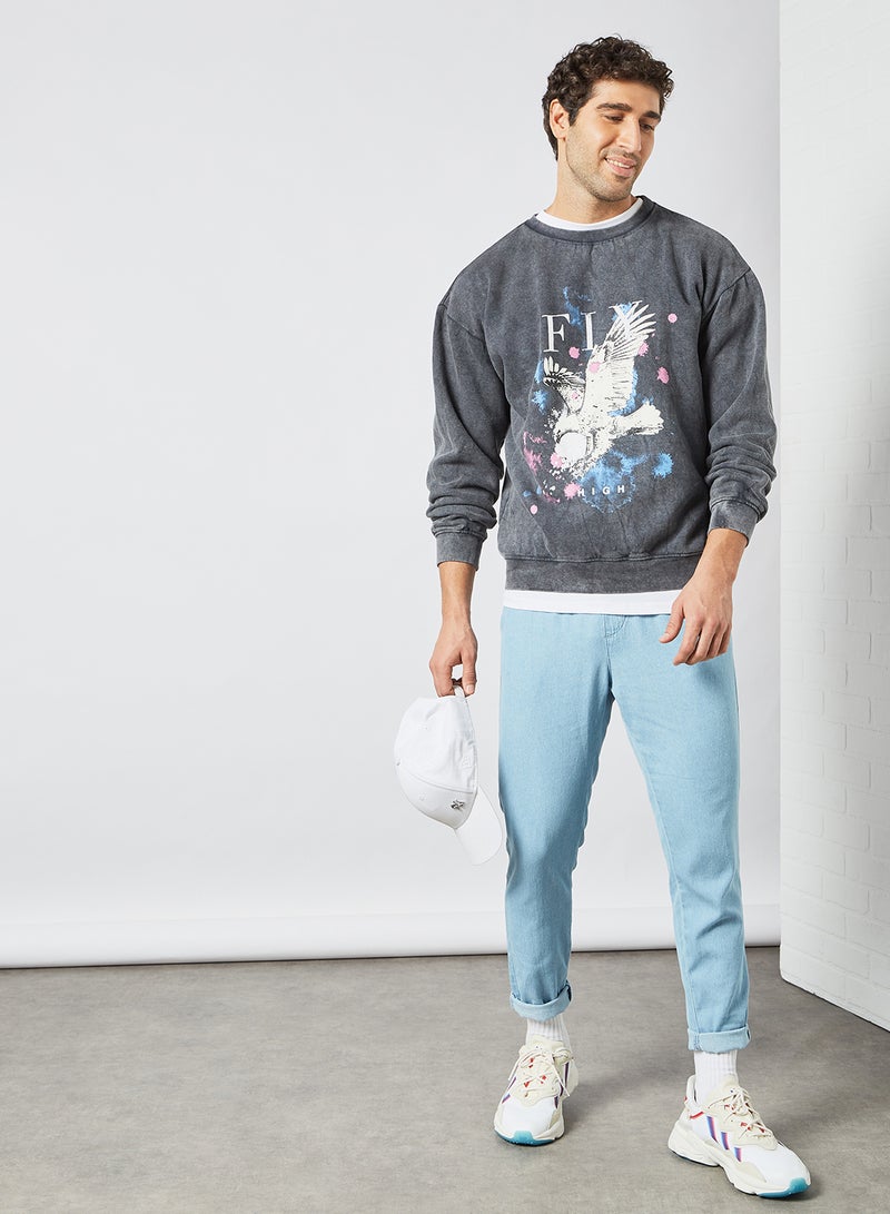 STATE 8 - Tie-Dye Print Sweatshirt Grey - Image 1
