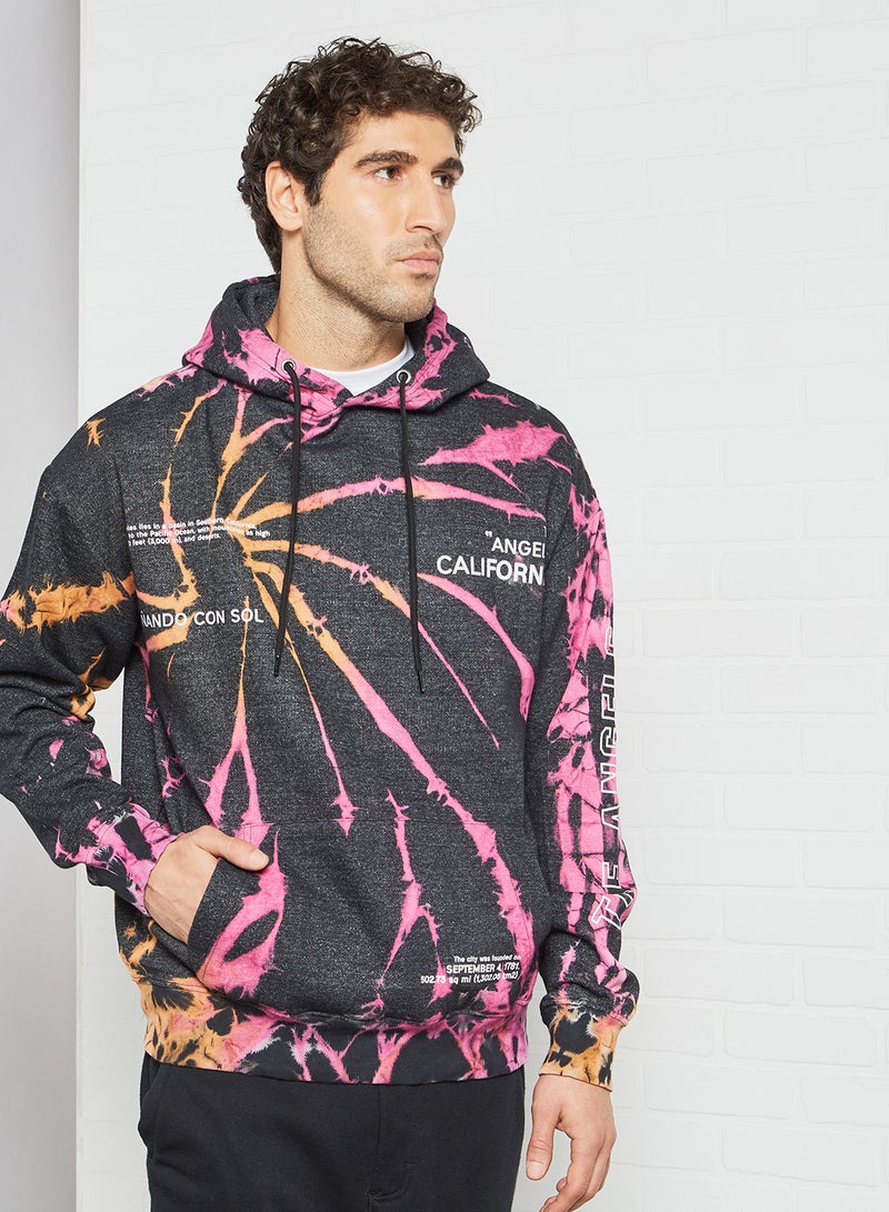 STATE 8 Tie-Dye Print Hoodie Black  - Image 1
