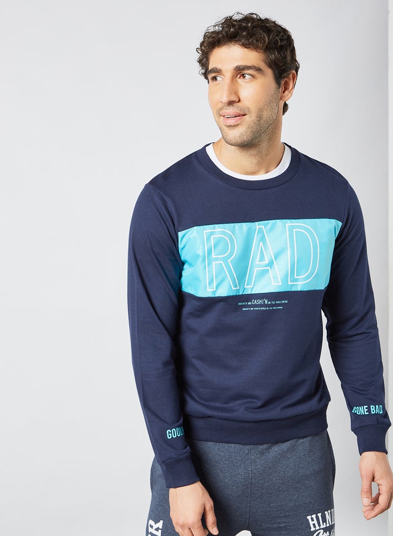 HIGHLANDER Text Print Sweatshirt Blue  - Image 1