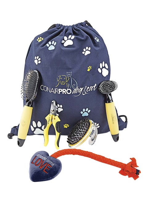 5 Piece Puppy Grooming Starter Kit Multicolour