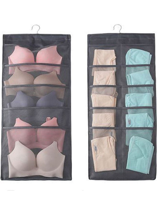 Double Sided Hanging Closet Dual-Sided Hanging Organizer Multicolour 40×23×1cm - Image 1