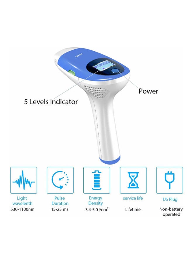 ملاي جهاز إزالة الشعر بمصباحي HR أبيض/ أزرق - Image 2