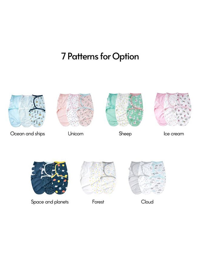 insular 3-Piece Soft Breathable Newborn Baby Swaddle Wrap Set  - Image 3