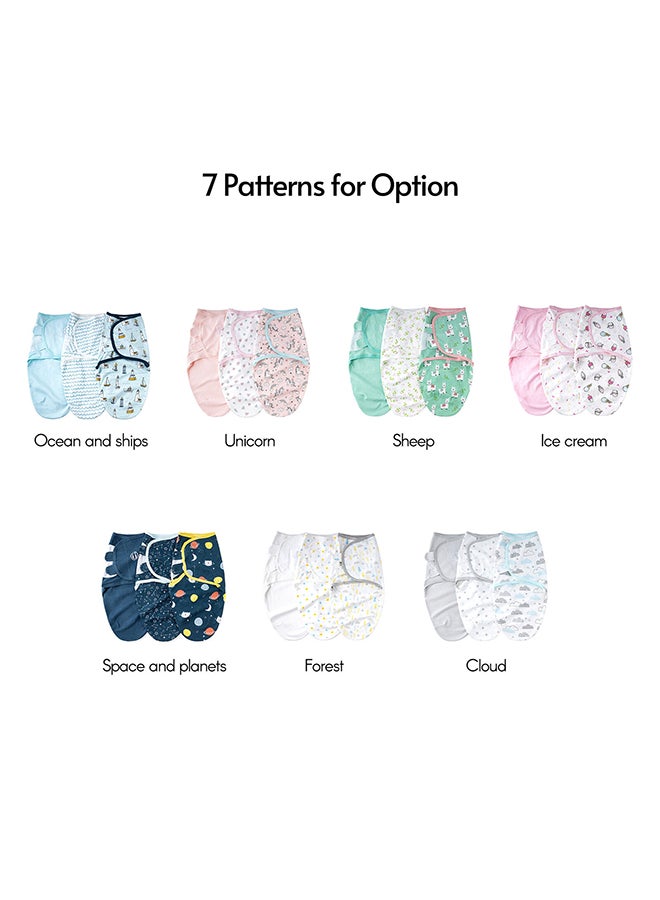 insular 3-Piece Soft Breathable Newborn Baby Swaddle Wrap Set  - Image 3