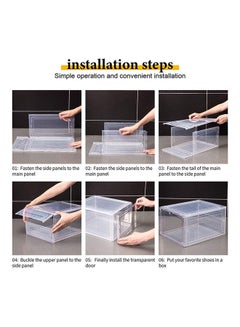 Generic 3-Piece Stackable Shoe Box Set Clear/White 13.5x7.5x10.6inch  - Image 3