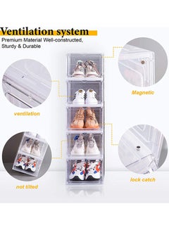 Generic 3-Piece Stackable Shoe Box Set Clear/White 13.5x7.5x10.6inch  - Image 4