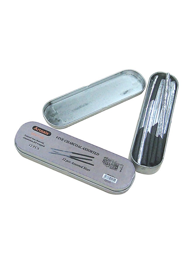 آرتمايت طقم أقلام فحم للرسم مكون من 12 قطعة متعدد الألوان
