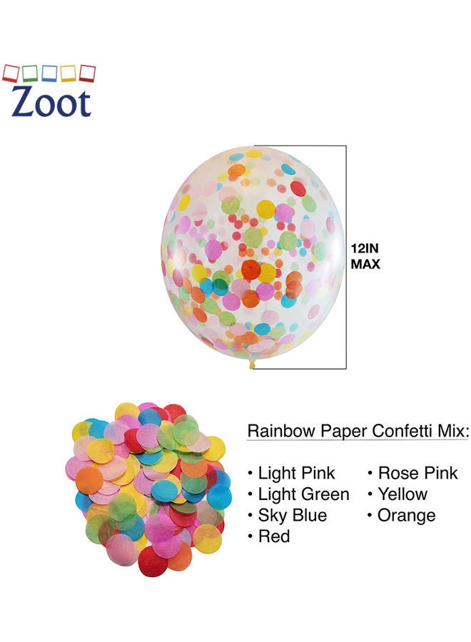 زوت بالونات زينة للحفلات معبأة بقصاصات ورق صغيرة من 10 قطع 12بوصة - Image 2