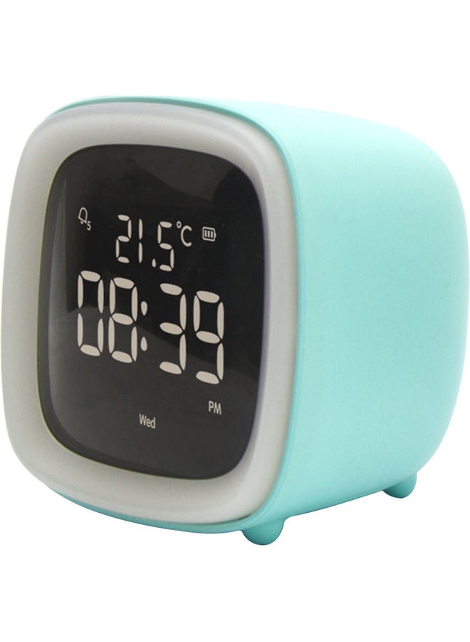 Cartoon Rabbit Ear Shape Rechargeable Digital Display LED Nigh Light Alarm Clock Blue Normal 14.5x11.2x10cm - Image 1