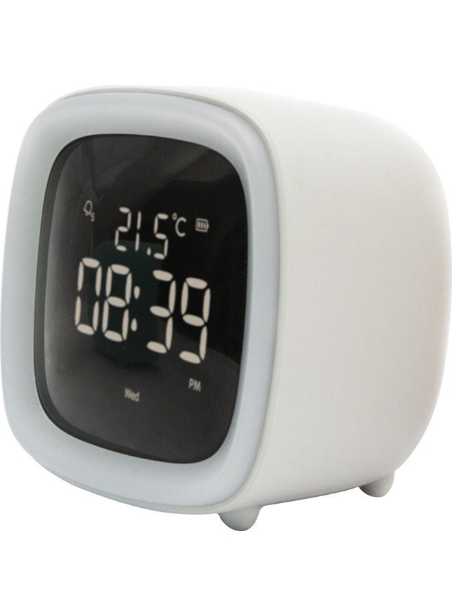 Cartoon Rabbit Ear Shape Rechargeable Digital Display LED Nigh Light Alarm Clock Grey Normal 14.5x11.2x10cm - Image 1