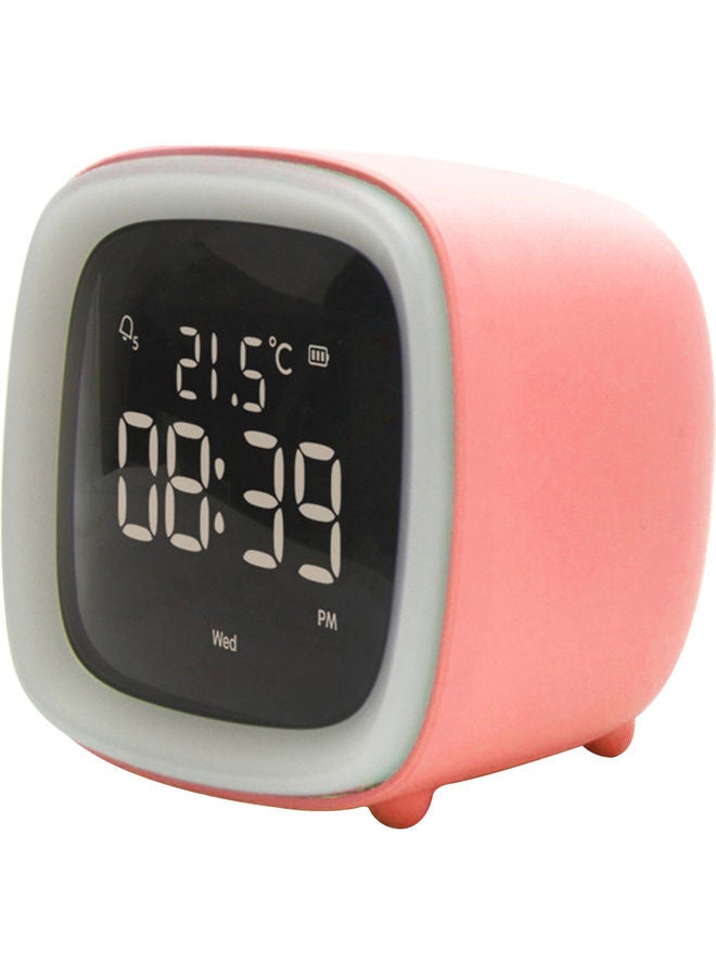Cartoon Rabbit Ear Shape Rechargeable Digital Display LED Nigh Light Alarm Clock Orange Normal 14.5x11.2x10cm - Image 1