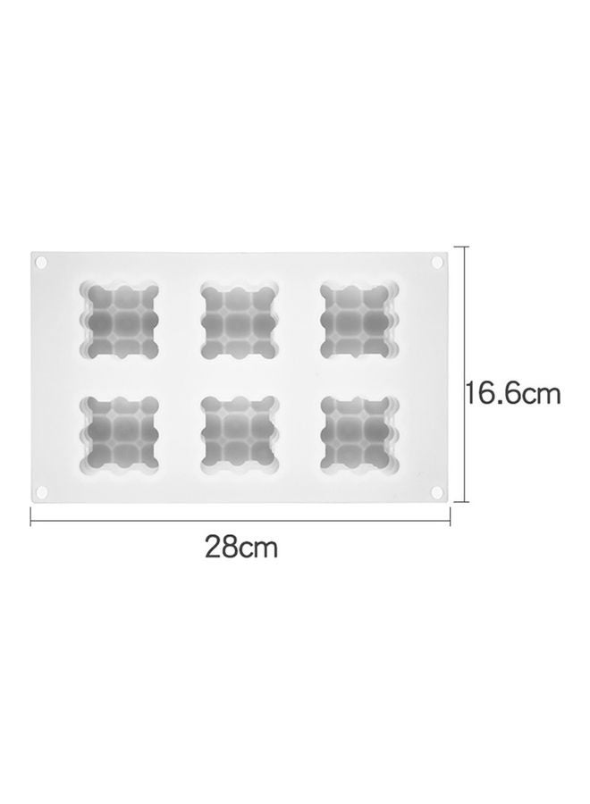 سابو قالب مكعبات من السيليكون بتصميم ثلاثي الأبعاد رائع لخبز الكيك وحلوى الموس أبيض 28x16.6سم - Image 2