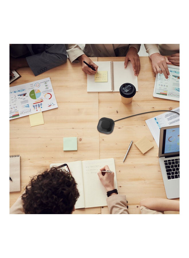 360° Omnidirectional Capacitive Portable Conference Microphone Black - Image 3