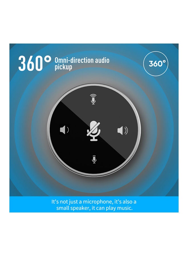 Desktop USB Conferencing Speaker Microphone Black - Image 3