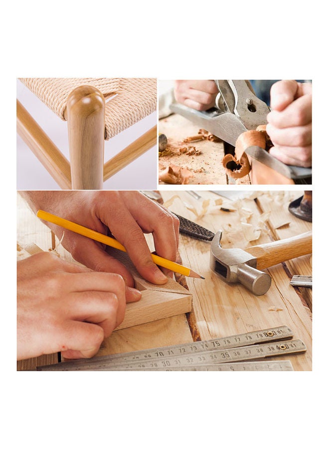 Neo Front Solid Wood Stylish Curved Back Support Dining Chair Light Brown 61x56x76cm - Image 5