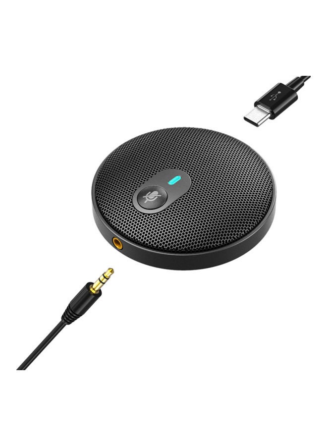 Full Capacitive USB Conference Computer Microphone Black  - Image 1