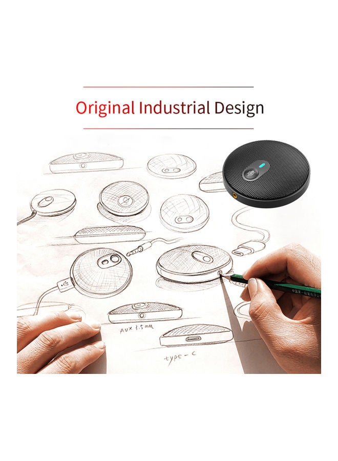 Full Capacitive USB Conference Computer Microphone Black  - Image 3