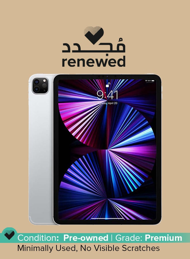ابل  تجديد - آيباد برو 2021 (الجيل الثالث) 11 بوصة شريحة M1 128 جيجابايت واي فاي فضي مع فيس تايم - Image 1