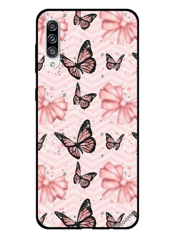 كوفرنيكس غطاء حماية واقٍ بتصميم فراشات باللون الأسود والدراقي لهاتف سامسونج جالاكسي A30s متعدد الألوان - Image 1