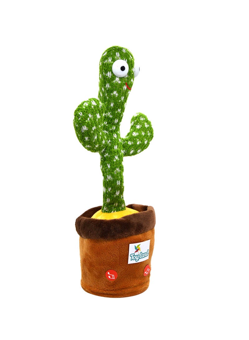 Rechargeable Dancing Cactus Plush Stuffed Toy With Music And Light For Kids 31cm