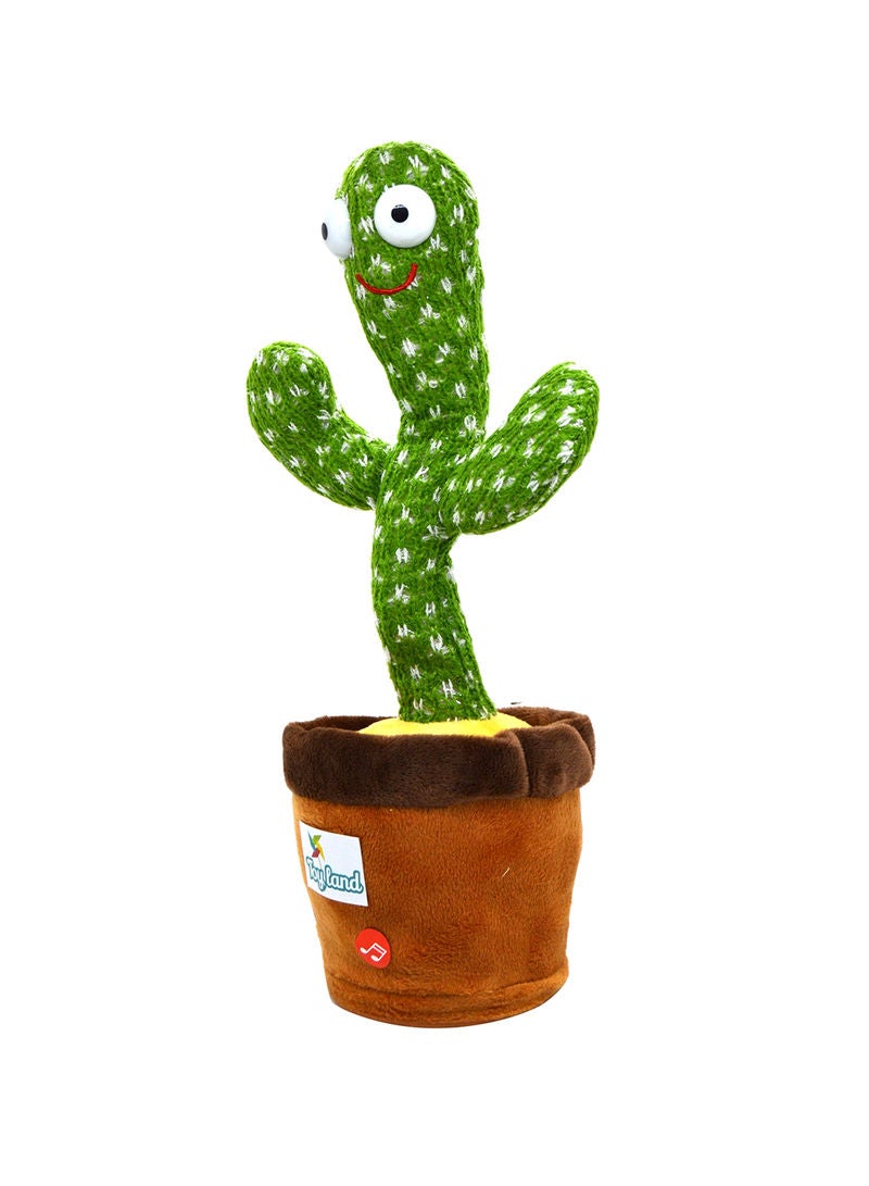 Rechargeable Dancing Cactus Plush Stuffed Toy With Music And Light For Kids 31cm