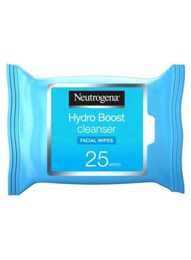 Neutrogena - 25-Piece Hydro Boost Cleanser Facial Wipes Blue 7.4x7.2inch - Image 1