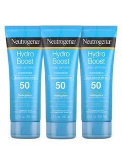 Neutrogena 3-Piece Hydro Boost Water Gel Sunscreen Lotion Set Blue 3Fluid Ounce 