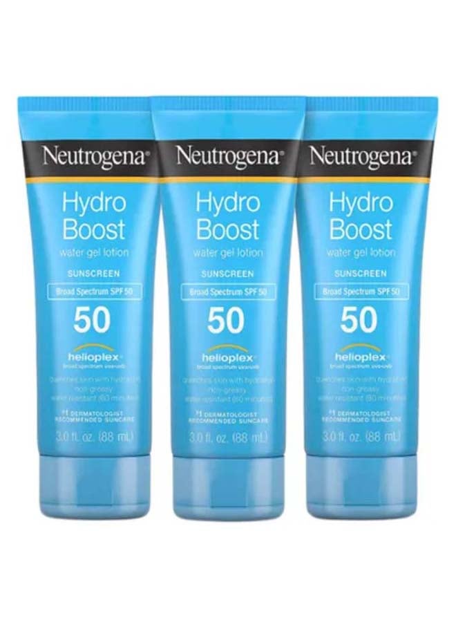 Neutrogena 3-Piece Hydro Boost Water Gel Sunscreen Lotion Set Blue 3Fluid Ounce 