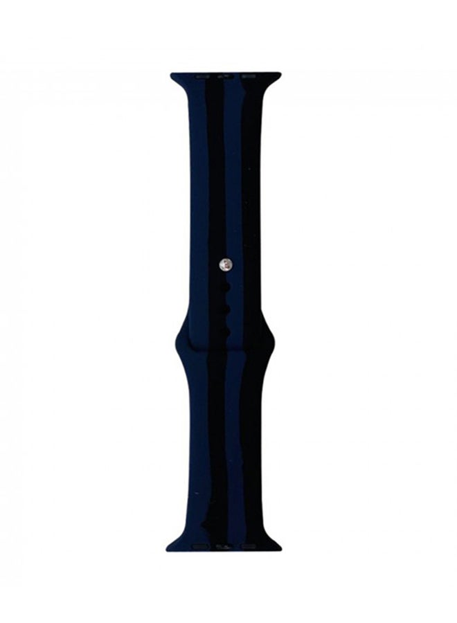 MARGOUN - Sport Silicone Replacement Band for Apple Watch 42/44/45mm Blue/Black - Image 1