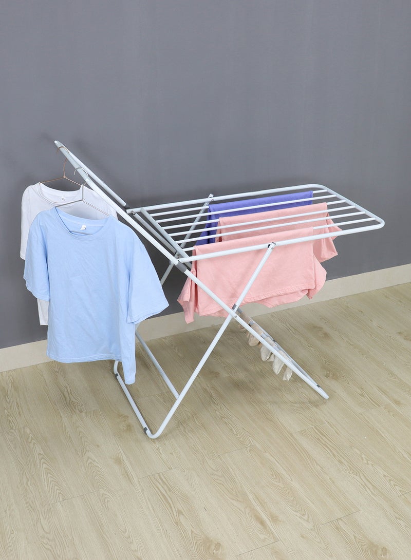 Amal - Easy Folding Cloth Drying Rack Hanger Steel Frame Durable & Sturdy Space Saver For All Homes White - Image 1