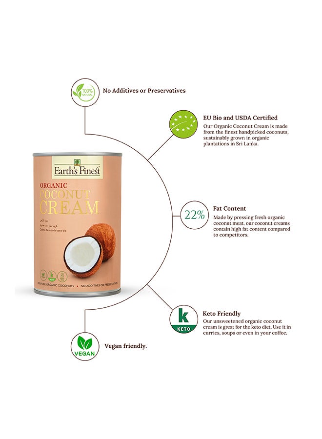 Earth's Finest Organic Coconut Cream 400ml  - Image 4