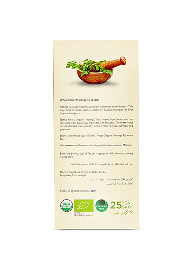 Earth`s Finest - Organic Moringa Original Tea, 25 Bags 37.5grams - Image 1