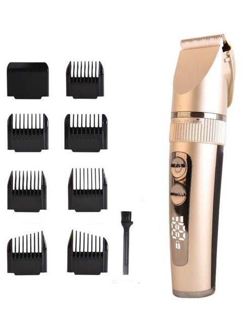 BF-868 LCD Digital Display Electric Hair Clipper Gold